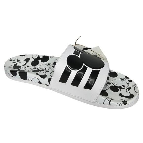 NWT Adidas Slides Mens Size 12 Disney Mickey Mouse Adilette Comfort Black White main image 9
